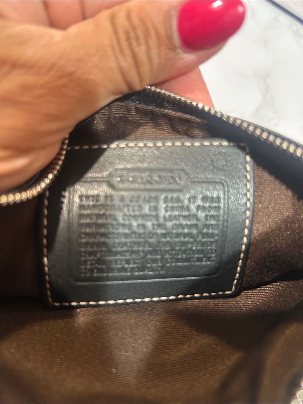 Coach Black Leather Wristlet with Brown Trim and Buckle - Picture 4 of 6